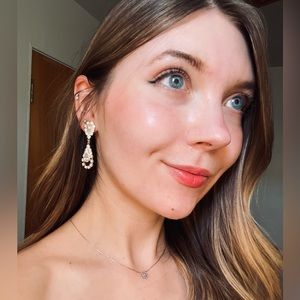 Austrian Crystal Rhinestone Dangle Earrings by Vieste 1 7/8 inches long ✨